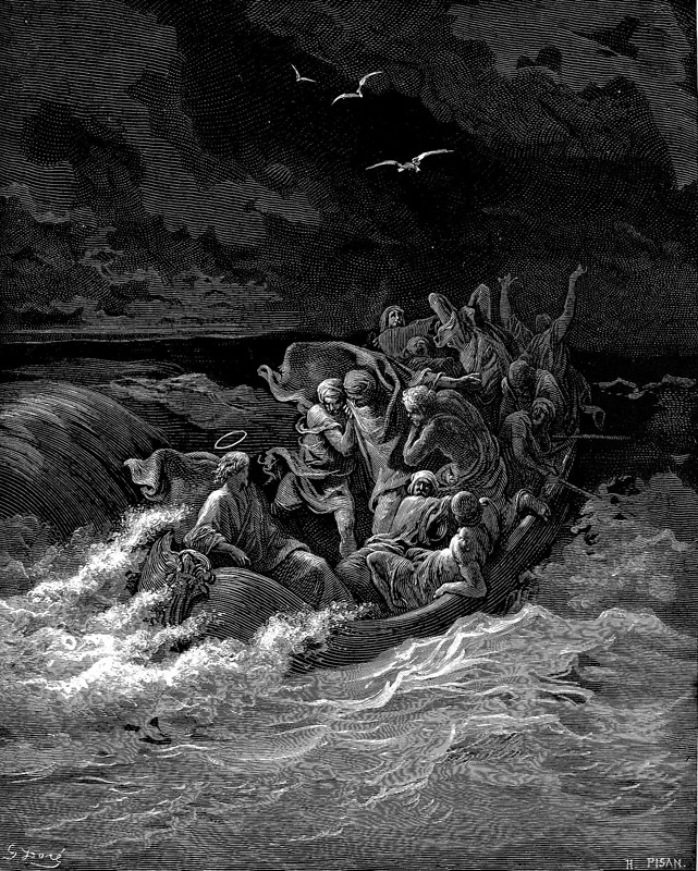 Jesus acalmando a tempestade - Dore